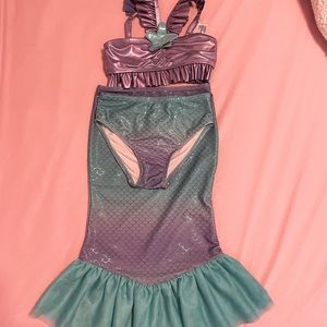 3 Piece Little Mermaid Swim Suit for girls size 5/6